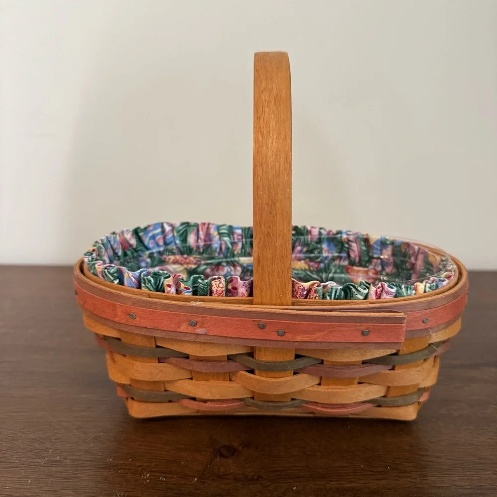 Longaberger Easter Basket Multi Color 1996 w/ Liner - Picture 3 of 10